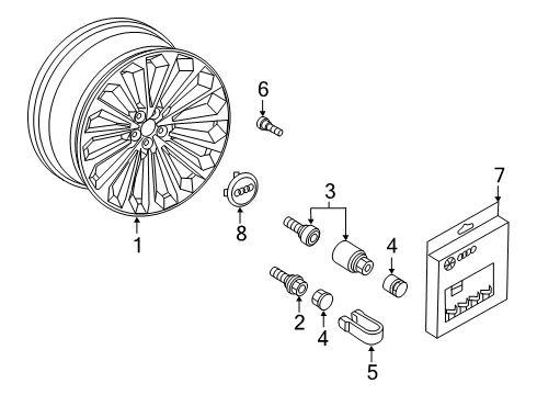 2022 Audi e-tron S Wheel, Alloy Diagram for 4KE-601-025-H