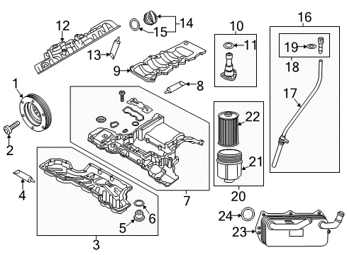 2015 Audi S7 Engine Parts, Mounts, Cylinder Head & Valves, Camshaft & Timing, Variable Valve Timing, Oil Cooler, Oil Pan, Oil Pump, Crankshaft & Bearings, Pistons, Rings & Bearings