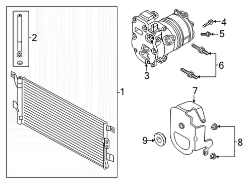 2021 Audi A7 Sportback A/C Condenser, Compressor & Lines Diagram 1