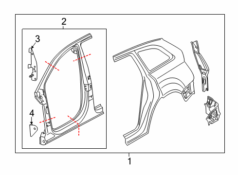 2013 Audi Q7 Aperture Panel, Uniside