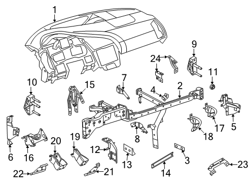 2015 Audi R8 Cluster & Switches, Instrument Panel Diagram 1