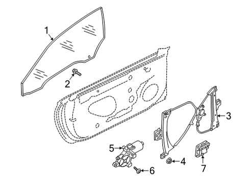 2022 Audi RS5 Front Door Glass & Hardware