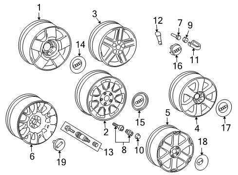 2006 Audi A4 Wheels, Covers & Trim Diagram 2