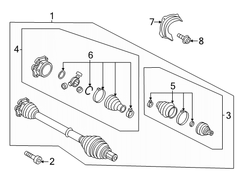 2023 Audi S5 Drive Axles - Front Diagram 2