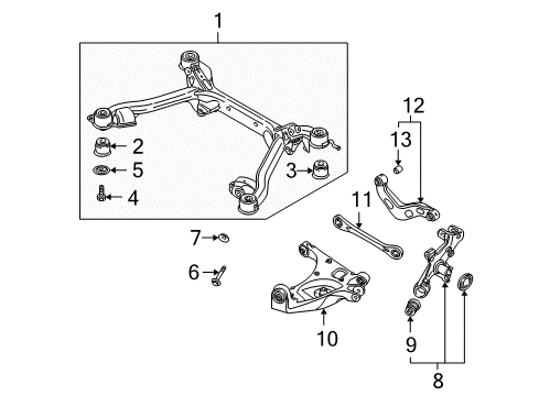 2004 Audi A4 Rear Suspension, Control Arm Diagram 7