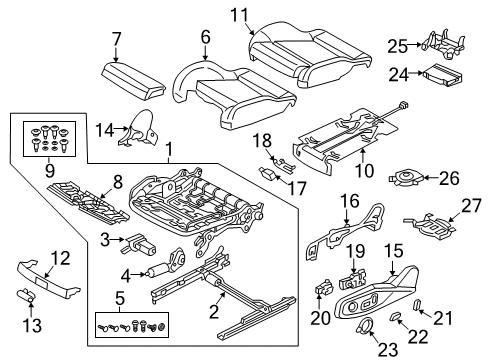 2020 Audi A4 allroad Driver Seat Components Diagram 2