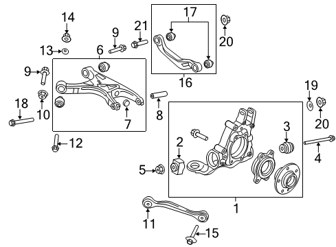 2015 Audi allroad Rear Suspension, Control Arm Diagram 1