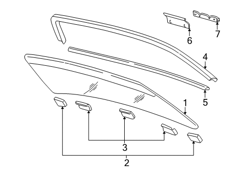 1999 Audi A8 Quattro Back Glass, Reveal Moldings