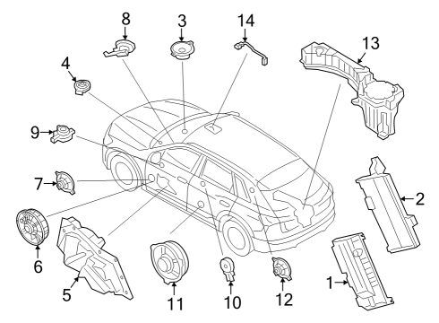 2024 Audi Q8 e-tron Sound System Diagram 2