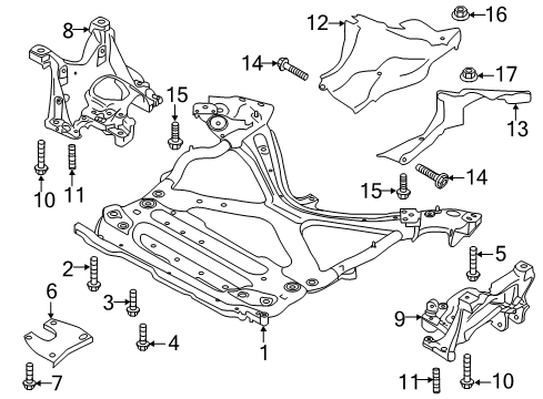 2018 Audi A5 Quattro Suspension Mounting - Front Diagram 1