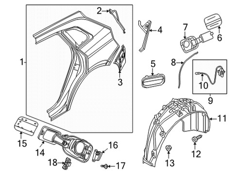 2022 Audi Q5 PHEV Quarter Panel & Components