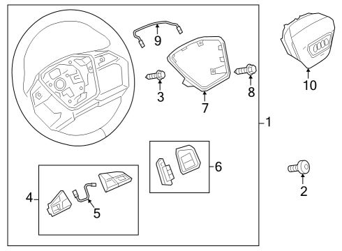 2023 Audi e-tron Quattro Steering Column & Wheel, Steering Gear & Linkage Diagram 5