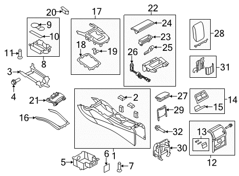 2016 Audi allroad Console Diagram 1