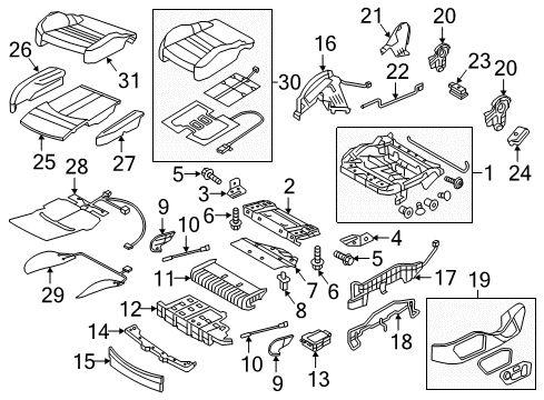 2016 Audi A6 Front Seat Components Diagram 2