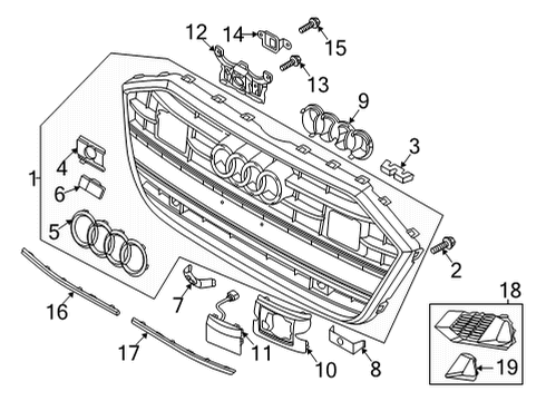 2022 Audi S7 Sportback Grille & Components