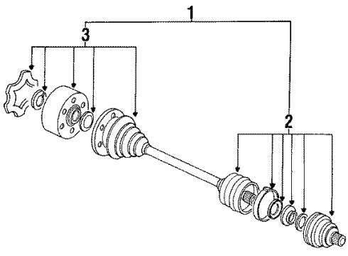 1990 Audi Coupe Quattro Rear Suspension System, Rear Axle Diagram 1