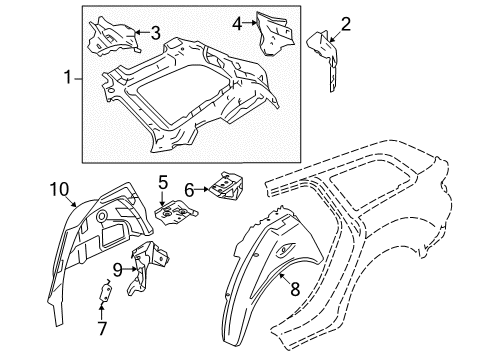 2006 Audi A6 Quattro Inner Structure - Quarter Panel