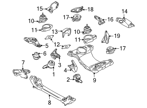 2009 Audi A8 Quattro Engine & Trans Mounting Diagram 2