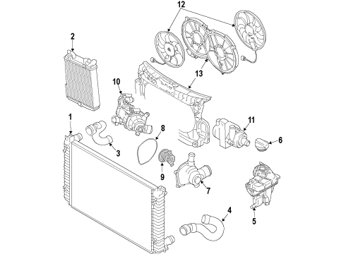 2013 Audi RS5 Cooling System, Radiator, Water Pump, Cooling Fan