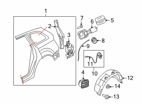 2010 Audi Q5 Quarter Panel & Components