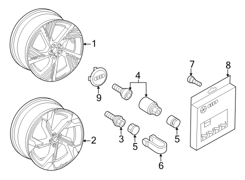 2022 Audi e-tron S Sportback Wheel, Alloy Diagram for 4KE-601-025-D