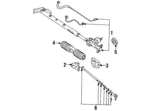 1992 Audi S4 P/S Pump & Hoses, Steering Gear & Linkage Diagram 2