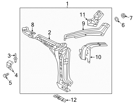 2020 Audi TT Quattro Hinge Pillar Diagram 1