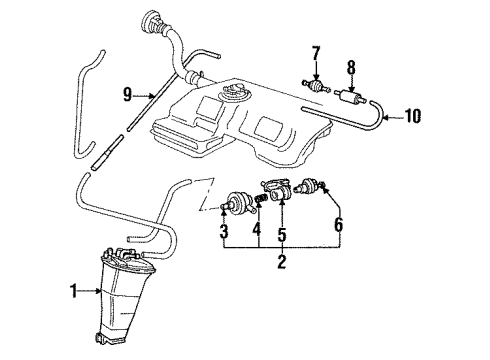 1992 Audi V8 Quattro Emission Components