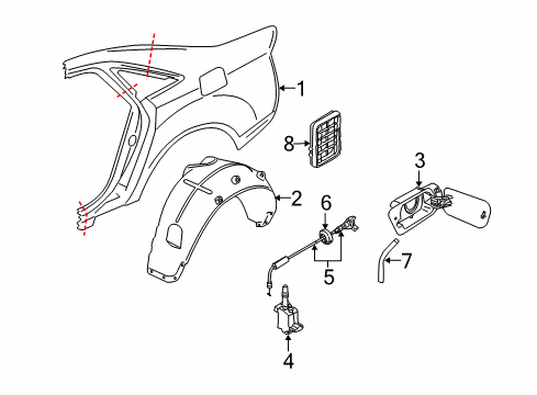 2008 Audi S8 Quarter Panel & Components