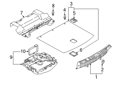 2023 Audi S5 Interior Trim - Rear Body Diagram 1