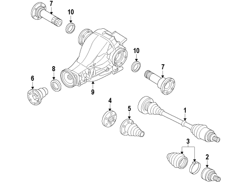 2015 Audi SQ5 Rear Axle, Axle Shafts & Joints, Differential, Drive Axles, Propeller Shaft