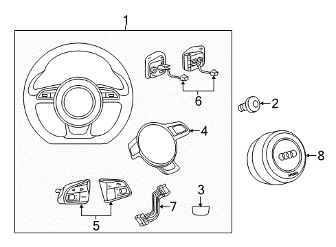 2016 Audi RS7 Steering Wheel Diagram for 8XA-419-091-F-FUD