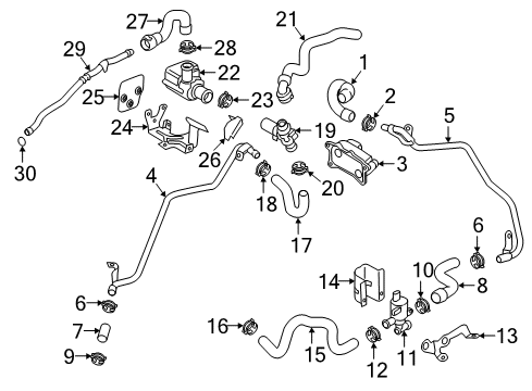 2016 Audi A6 Quattro Coolant Hose Diagram for 4G0-121-445-AS