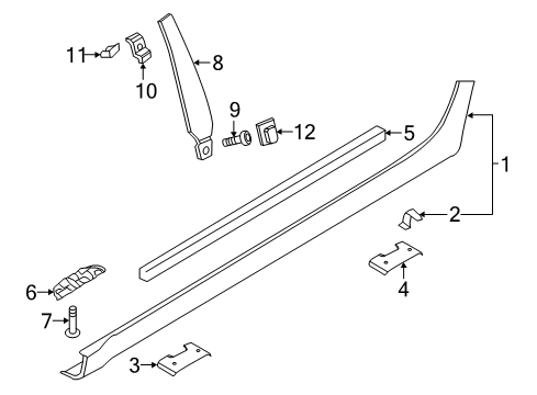 2014 Audi RS7 Exterior Trim - Pillars, Rocker & Floor