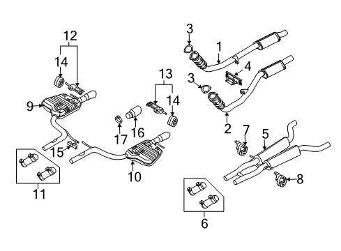 2011 Audi A6 Quattro Catalytic Converter Diagram for 4F0-254-555-MX