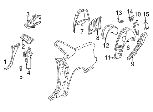 1999 Audi A8 Quattro Inner Structure - Quarter Panel