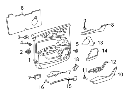 2021 Audi RS7 Sportback Interior Trim - Front Door Diagram 1