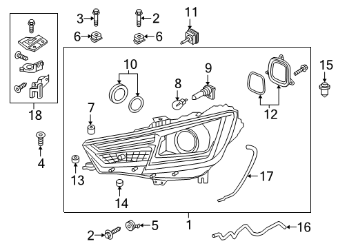 2017 Audi A4 Headlamps, Headlamp Washers/Wipers, Lighting Diagram 2