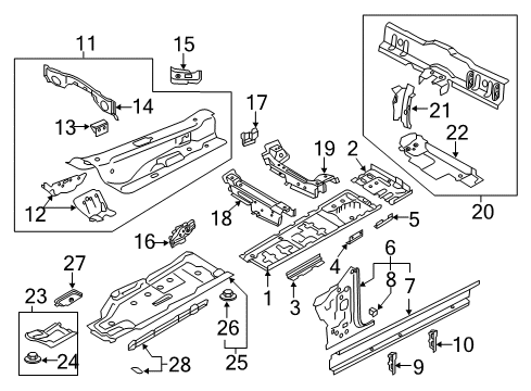 2020 Audi S5 Floor & Rails Diagram 2