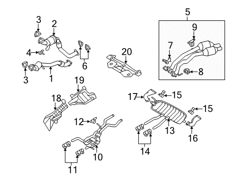 2009 Audi Q7 Exhaust Components Diagram 2