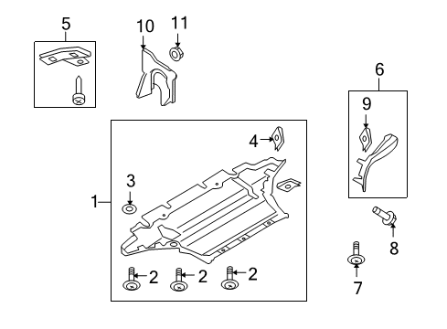 2011 Audi S5 Splash Shields Diagram 1