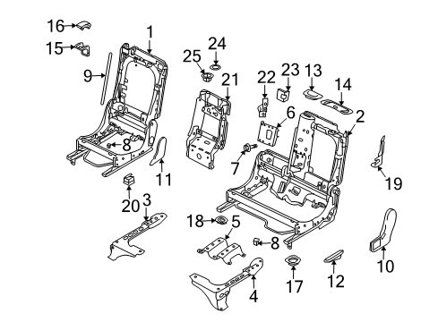 2009 Audi Q7 Second Row Seats, Body Diagram 1