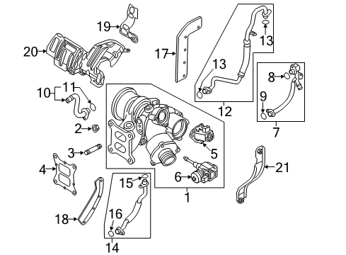 2016 Audi A3 Turbocharger, Engine Diagram 1