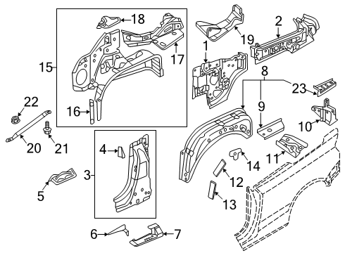 2015 Audi A3 Inner Structure - Quarter Panel Diagram 1