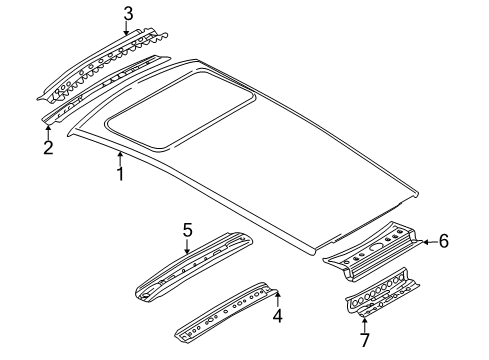 2004 Audi S4 Roof & Components Diagram 2