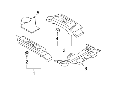 2004 Audi S4 Engine Appearance Cover Diagram 2