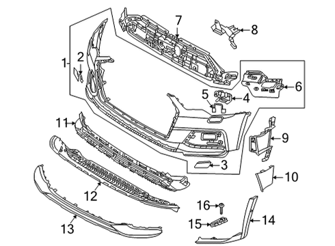 2021 Audi A6 allroad Bumper Cover - Front Diagram 1