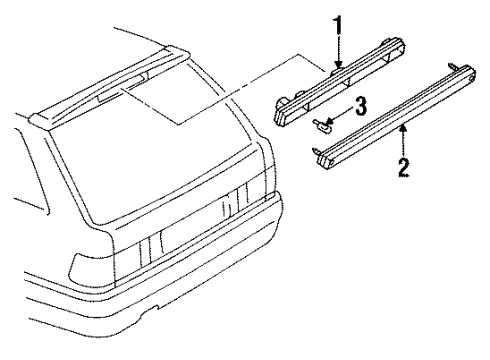 1992 Audi 100 Quattro High Mount Lamps Diagram 2