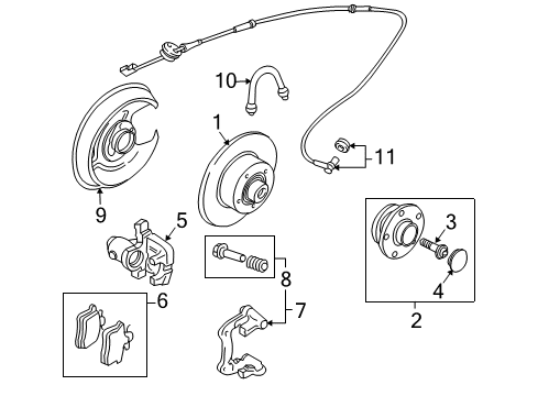 2009 Audi S4 Brake Components, Brakes Diagram 3