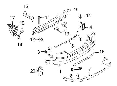 2004 Audi S4 Rear Bumper Diagram 1